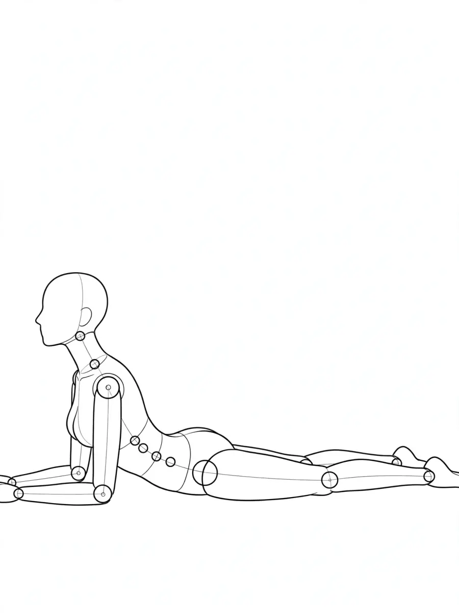 P007 양 팔꿈치 짚고 엎드리기 · 옆