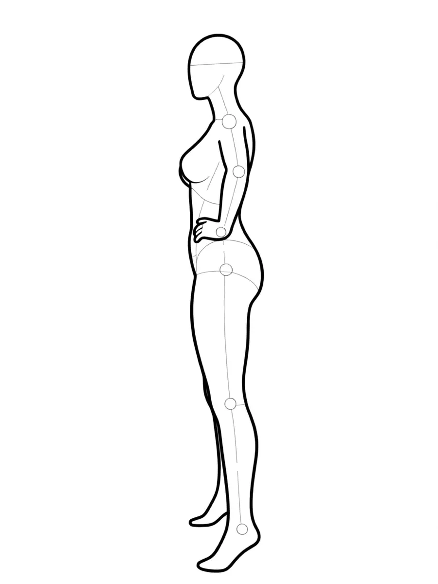 P025 서서 다리 벌리고 양손 허리에 · 옆