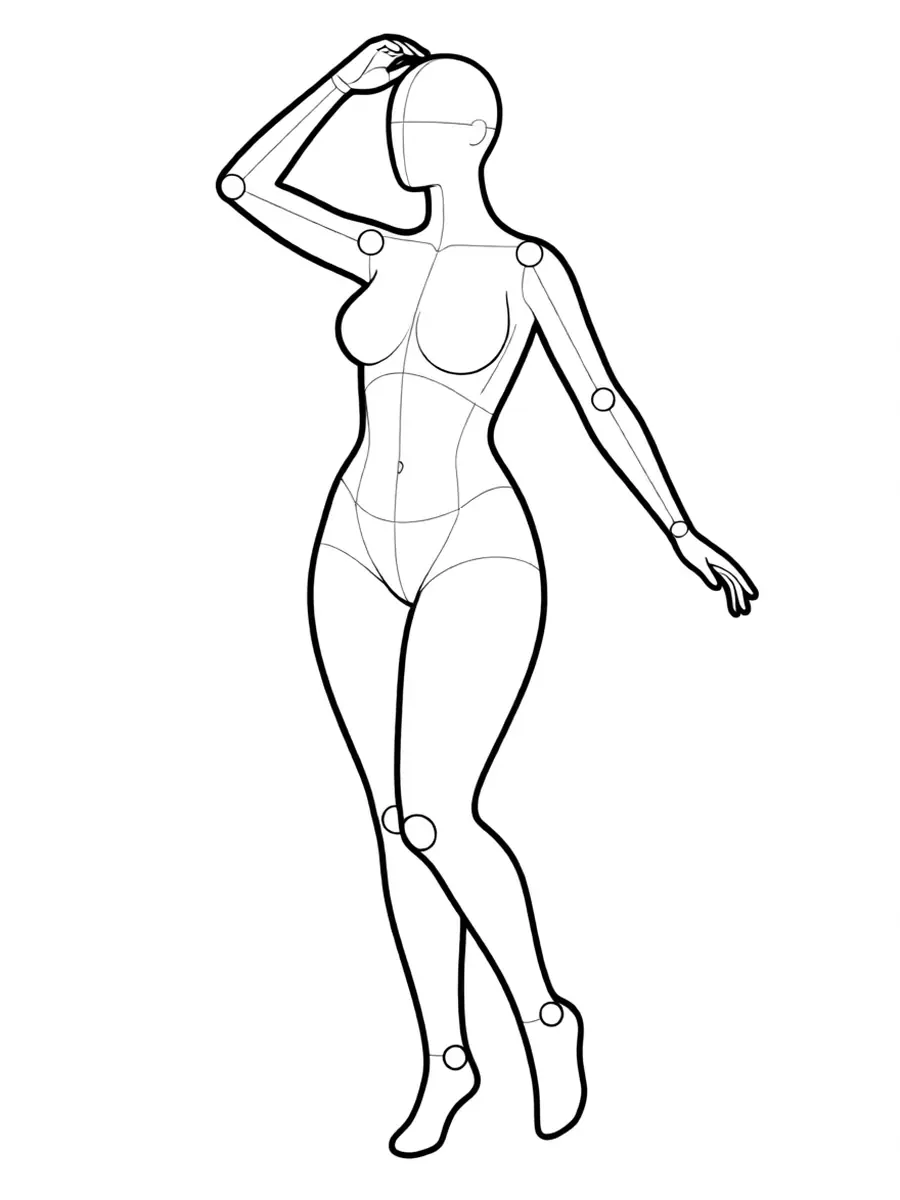P029 서서 머리카락 휘날리기 · 정면
