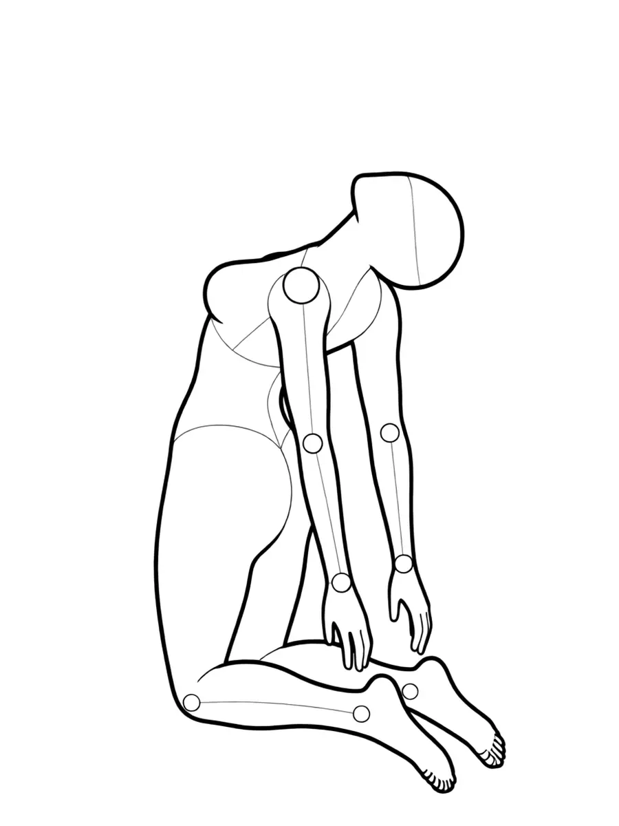 P034 膝立ち・上体を反らす · 斜め