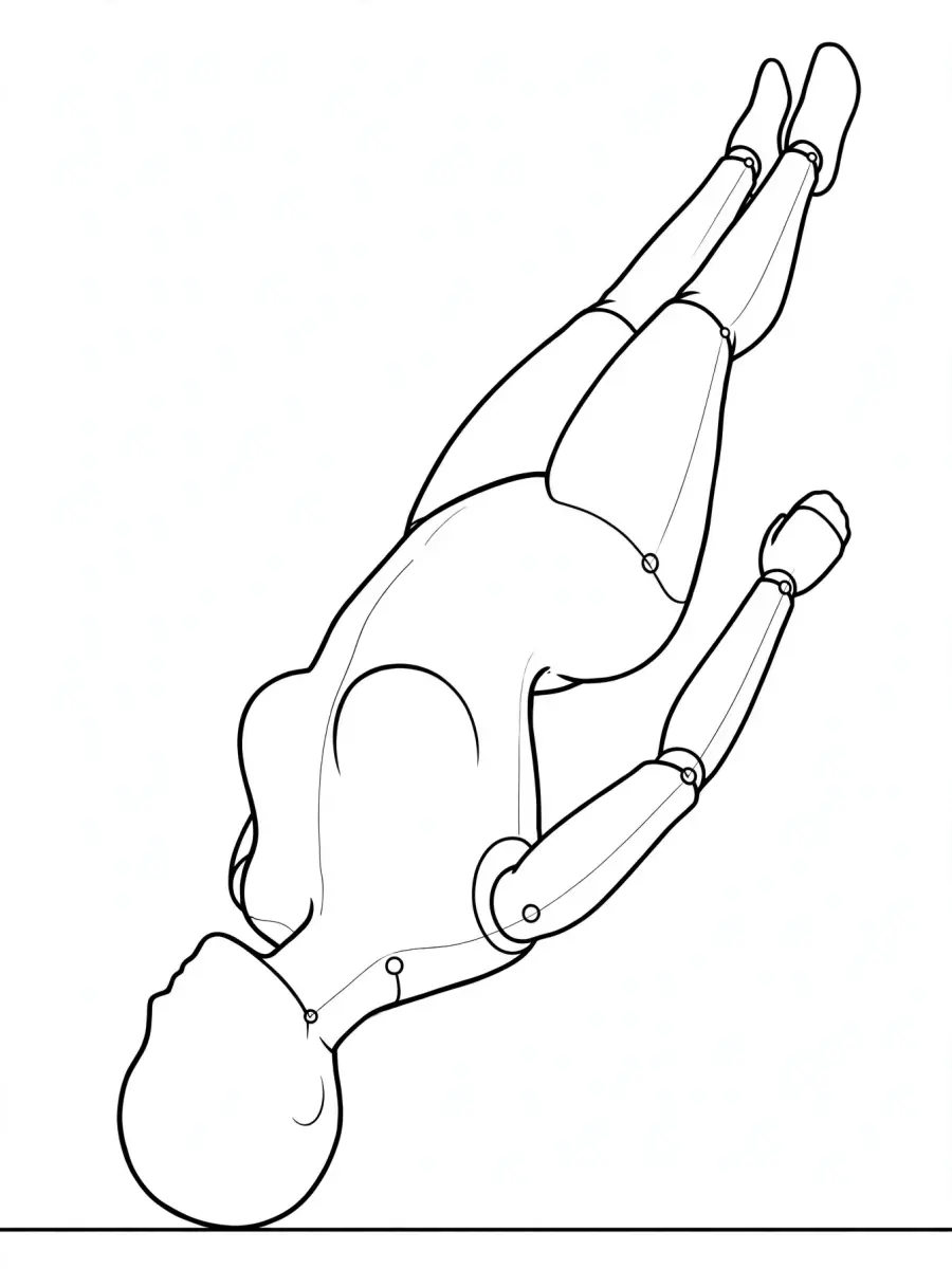 P053 Lying on side, waist curved · Below